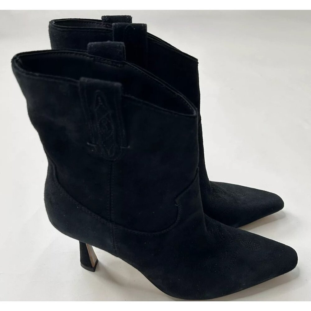 Sam Edelman Women's Black Suede Moe Stiletto Booties Size 6.5M